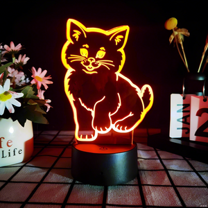 Có Thể Điều Chỉnh 7/16 Màu Sắc Trang Trí 3D Illusion Dễ Thương Động Vật Đèn Đêm 7 Thay Đổi Màu Sắc Cảm Ứng Và Điều Khiển Từ Xa Ánh Sáng Ban Đêm - Product Image 6