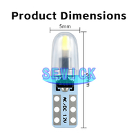 Ampoule LED T5 pour voiture, lumière d'instrument automobile 12V bleue 3014 2SMD, voyant lumineux de remplacement