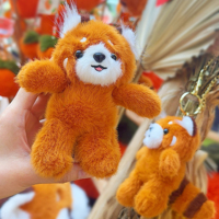 Porte-clés en peluche Panda Rouge à longues pattes, série tendance, figurine animale mignonne avec styles variés, breloque de sac, meilleur cadeau
