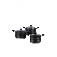 Batterie de cuisine professionnelle en alliage d'aluminium antiadhésive OEM, ensemble de casseroles profondes de haute qualité, plusieurs tailles disponibles