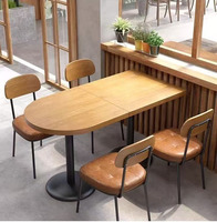Moderner Ovaler Holz-Esstisch, Robuste Metallbasis, Ideal für Kleine Räume