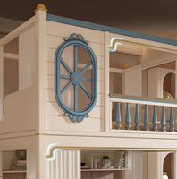 Lit superposé en bois pour enfants, style ludique, multifonctionnel avec rangement, best-seller