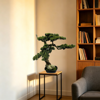 Kleiner Künstlicher Bonsai-Kiefernbaum Grüne Kunstpflanze im Topf für Büro-Schreibtisch Regal Schlafzimmer Wohnzimmer Dekoration