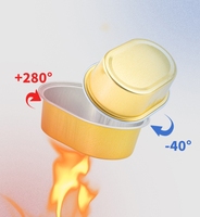 Boîte à lunch jetable en aluminium doré de 60 ml (2 oz) avec moule à gâteau ovale pour la cuisson du pain, boîte en carton provenant des fabricants