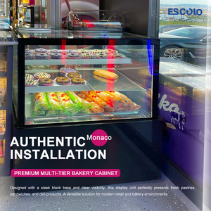 商用蛋糕展示冰箱 2 层 |   ESK-1500B1 带 LED 照明的面包店展示柜冷却器 - Product Image 3