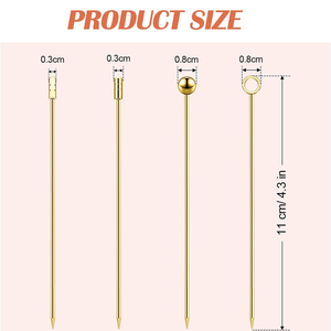 Palillos <span class=keywords><strong>para</strong></span> Cócteles, <span class=keywords><strong>Pinchos</strong></span> Metálicos <span class=keywords><strong>para</strong></span> Bebidas, Reutilizables, de Acero Inoxidable, Palillos <span class=keywords><strong>para</strong></span> Decorar, Palillos Metálicos <span class=keywords><strong>para</strong></span> Bloody Mary - Product Image 2