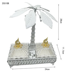 Bol à <span class=keywords><strong>Sucre</strong></span> en Céramique à 2 Chargeurs, Plateau Métallique, Présentoir à Cupcakes, Assiettes à Thé, Décorations du Ramadan, Art Déco - Product Image 6