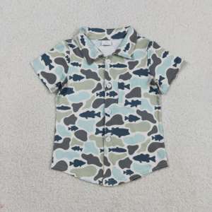 Camiseta con estampado de peces camuflados BT1787 para bebé, camiseta de manga corta para bebé, ropa de verano - Product Image 2