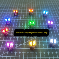 Lumière magnétique à double LED ultra-mini 7 mm, alimentée par piles AG1, pour jouets en acrylique, artisanat, bricolage, décoration créative
