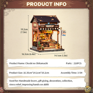 <span class=keywords><strong>Cutebee</strong></span> 2025 nouveau produit 3d Puzzle en bois jouets CWGC217 Choshi No Shitamachi bricolage Miniature maison Style japonais bricolage livre Nook - Product Image 3