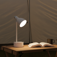 Lampe de bureau LED sans fil moderne avec commande tactile et angle de lumière réglable, alimentée par batterie rechargeable