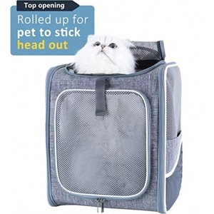 Free Sample Ergonomic Design <b>Cat</b> Travel <b>Backpack</b> <b>Carrier</b> for Medium <b>Cats</b> and Small Dogs with Magic Straps bag - Product Image 1