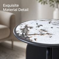 Table basse en marbre durable et écologique au design minimaliste italien moderne, ensemble de table d'appoint pour canapé en acier inoxydable pour salon