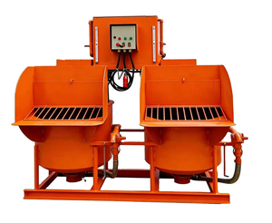 Dual-cylinder concrete mixer, 9.2 kW cement <b>mixing</b> drum, <b>equipped</b> with automatic filtration and three-way discharge functions - Product Image 3