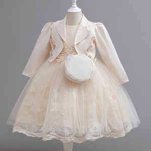 Gaun Pesta Ulang Tahun Setelan Bunga Gaun Putri Bayi Perempuan Pakaian Anak Perempuan Gaun Anak Perempuan dengan Mantel yang Serasi - Product Image 5
