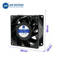 Ventilateur axial EC AM8038HEC 80x80x38mm, ventilateur axial 8038, moteur de refroidisseur d'air EC 220V, ventilateur EC sans balais 8038