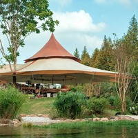 Tente d'événement sur mesure en acier, grande auvent extérieur pour jardin, fête, restaurant, tente de festival imperméable pour complexe hôtelier