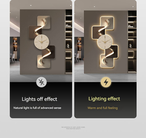 Modern luxury decorative <strong>painting</strong> with clock led light wall art abstract wall hanging <strong>painting</strong>