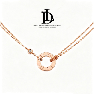 Collana da Donna <span class=keywords><strong>Serie</strong></span> <span class=keywords><strong>LOVE</strong></span> con Catena in Bambù Placcata Oro 18K, Design alla Moda, Stile Sportivo, Collana da Festa per Signore - Product Image 3