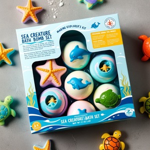 Coffret de bombes de bain Ocean Toy, infusées aux huiles essentielles, hydratantes, véganes, pour un bain relaxant, un joli cadeau pour <span class=keywords><strong>les</strong></span> amis. - Product Image 1