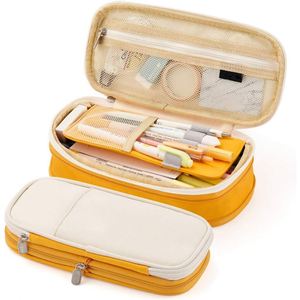 Trousse à crayons rose double couche grande capacité pour étudiants - Product Image 4