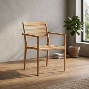 Modern <b>Outdoor</b> Solid Teak Waterproof Eco-Friendly Durable Stacking Armchair Garden Patio Dining <b>Chair</b> for Home Office Hotel - Product Image 2