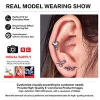 Clous d'oreille sans filetage en titane ASTM F136 plaqué or 18 carats G23, labret à poussoir, bijoux de piercing corporel hypoallergéniques