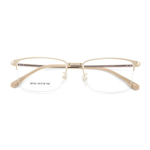 Montures de lunettes semi-cerclées rectangulaires Voss pour hommes 34732 – Légères, demi-montures, verres en résine, style professionnel - Product Image 1