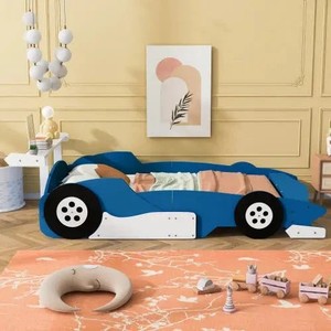 Lit de jour moderne en forme de voiture de course en bois, écologique, avec rangement et roulettes, lit pour enfants, garçon, pour enfants de 3 ans et plus - Product Image 5