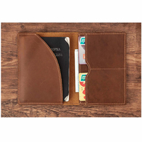 Porte-passeport en cuir Crazy Horse, étui de voyage pour documents, portefeuille multi-fentes pour cartes, étui de passeport vintage en cuir de vache pour hommes et femmes