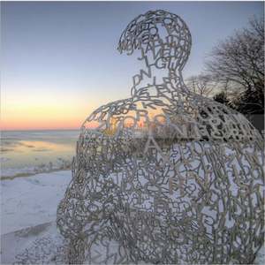 Escultura de Logotipo en Acero Inoxidable con Corte Láser 3D ANW075, Estilo Art Deco, para Identidad Corporativa y Arte Emblemático - Product Image 1