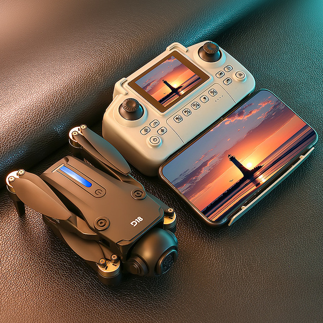 D18 Mini Drone HD Dual Cameras Obstacle Avoidance Uav Optical Flow Positioning Screen Remote Control Quadcopter RC Drone