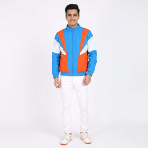 Vestes coupe-vent respirantes en polyester 100% de meilleure qualité en gros Vestes imperméables à blocs de couleurs pour hommes - Product Image 1
