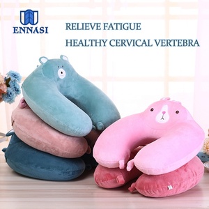 Almohada de viaje de espuma viscoelástica con soporte para el cuello, cojín de viaje personalizado con animales suaves - Product Image 5