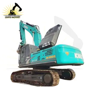 Il pratico Kobelco SK350D è un escavatore di seconda mano che pesa 25 tonnellate di escavatore