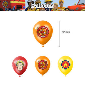 Ensemble de décorations de fête sur le <span class=keywords><strong>thème</strong></span> de l'animation Fireman Sam, comprenant des bannières, des décorations de gâteaux, des ballons, des drapeaux pour les fournitures d'<span class=keywords><strong>anniversaire</strong></span> des enfants - Product Image 5