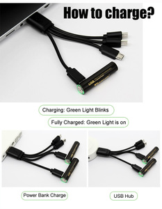 Çin'de yapılan aaa 600mWh 1.5v usb şarj edilebilir lityum pil - Product Image 4