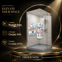 Ensemble de douche intégré pour salle de bain avec base en SMC, ensemble d'accessoires en acier inoxydable, installation sans perçage