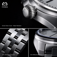 Montre-bracelet automatique pour homme, cadran crème, 40 mm, chiffres lumineux, acier inoxydable, Relogio Masculino, Business Men