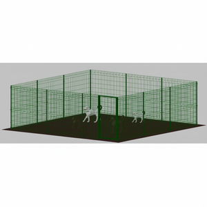 Recinto Modular para Perros de Hierro Galvanizado y Pintado de Verde con Postes Enterrados 600x600x192cm, Puertas y Corrales para Mascotas - Product Image 1