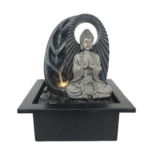 <span class=keywords><strong>Fontaine</strong></span> cascade d'eau statue de bouddha <span class=keywords><strong>zen</strong></span>, <span class=keywords><strong>petite</strong></span> <span class=keywords><strong>fontaine</strong></span> de table en résine, <span class=keywords><strong>fontaine</strong></span> d'éclairage LED - Product Image 3