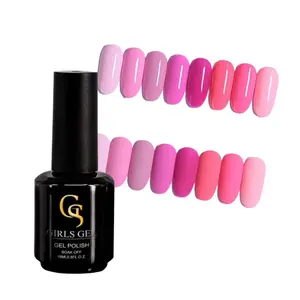 GS Girlsgel Logo personalizzato all'ingrosso Nail Art si immerge in Gel di colore chiaro Uv Led Color rosa resina Gel organico Set di smalto
