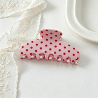 Pince à cheveux en acétate à pois pastel, moyenne, courbée, style requin, mignonne et simple, pour tous les jours et les fêtes, accessoires capillaires pour femmes
