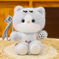 Porte-clés en peluche chat Saint-Valentin, chaton mignon avec lunettes en forme de cœur, breloque de sac, pendentif, poupée en peluche pour petite amie, adorable chat