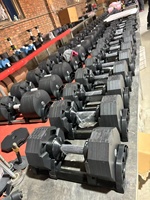Nouveau design 32kg 36kg 40kg haltères décagonaux Nuobell libres jeu d'haltères réglables avec logo personnalisé pour salle de sport