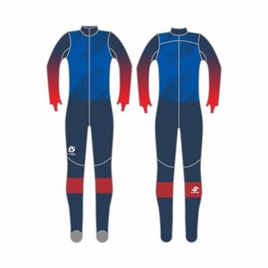 Vêtements et combinaisons de ski nordique combinés, imperméables, coupe-vent, d'hiver, imprimés sur mesure, avec fermeture éclair, à capuche, pour la course alpine, combinaisons de vitesse - Product Image 6