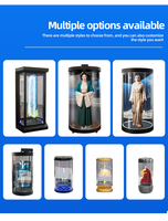 Projecteur Holotube Transparent OEM 3D Holographique pour Interaction Humaine Digitale IA, Boîtier d'Affichage Virtuel Cylindrique, Kiosque Publicitaire Intelligent