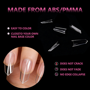 JIEYU Punte per Unghie Francesi Rimovibili in PMMA/ABS, Trasparenti, 500 Pezzi, Unghie Finte per Ballerine, Punte per Unghie Trasparenti per <span class=keywords><strong>Nail</strong></span> Art - Product Image 6