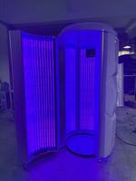 Cabine de bronzage verticale en acrylique pour salon de beauté commercial et salle de sport, étanche IPX3, avec trappe noire