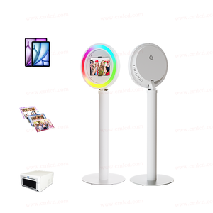 Photomaton portable en aluminium rond de qualité supérieure avec éclairage LED RGB et angle réglable pour location de mariage - Product Image 3